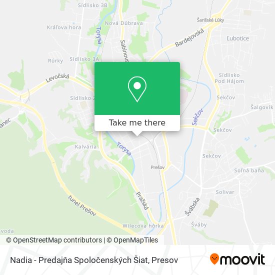 Nadia - Predajňa Spoločenských Šiat map