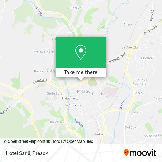 Hotel Šariš map