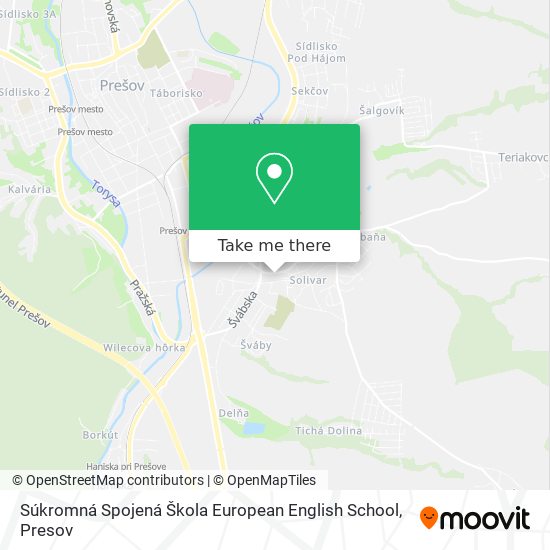 Súkromná Spojená Škola European English School map