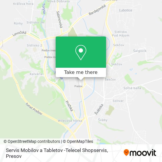 Servis Mobilov a Tabletov -Telecel Shopservis map