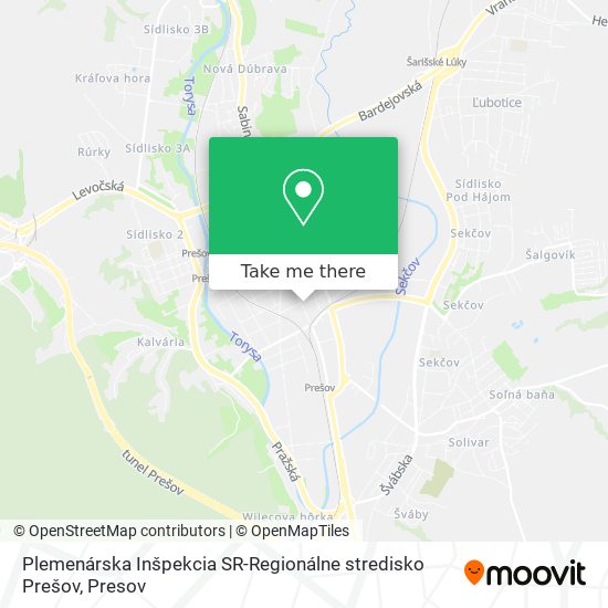 Plemenárska Inšpekcia SR-Regionálne stredisko Prešov map