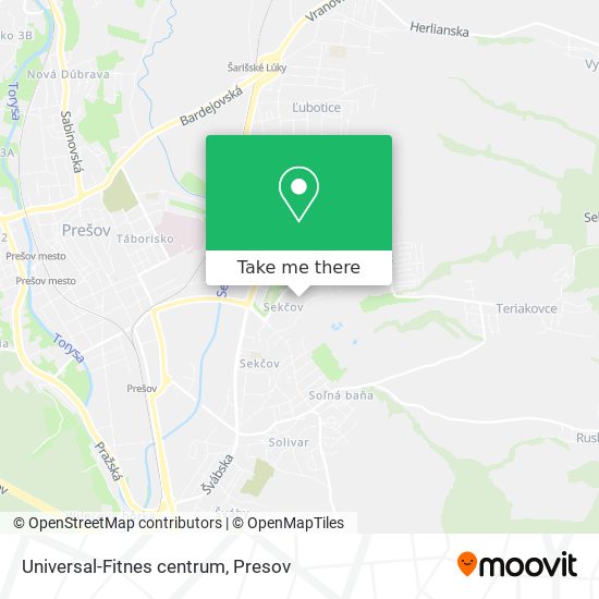 Universal-Fitnes centrum map