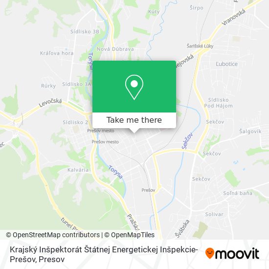 Krajský Inšpektorát Štátnej Energetickej Inšpekcie-Prešov map