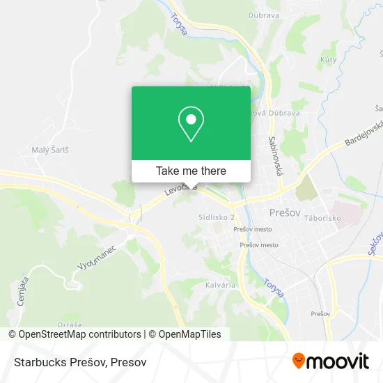 Starbucks Prešov map