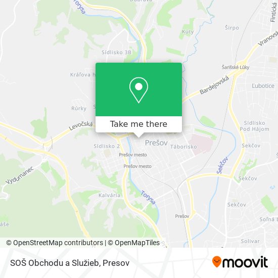 SOŠ Obchodu a Služieb map