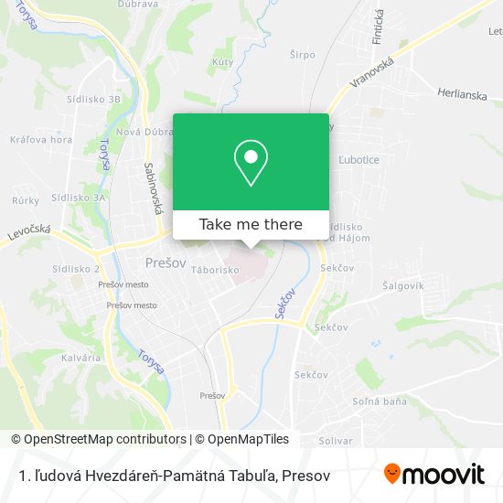 1. ľudová Hvezdáreň-Pamätná Tabuľa map