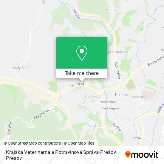 Krajská Veterinárna a Potravinová Správa-Prešov map