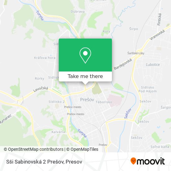 Sši Sabinovská 2 Prešov map