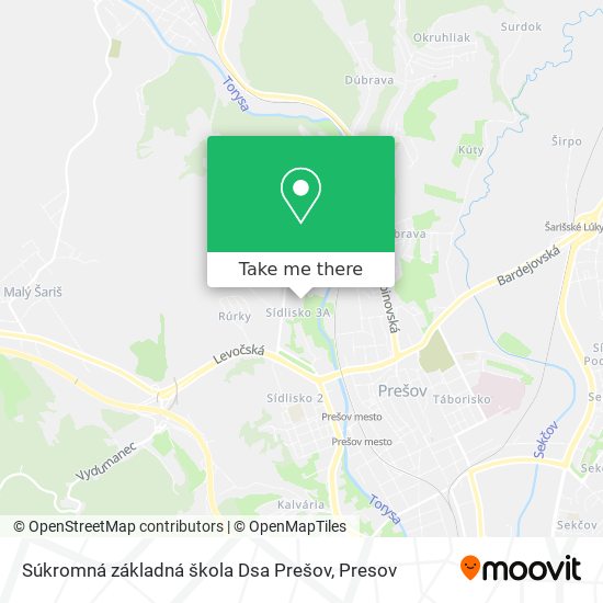 Súkromná základná škola Dsa Prešov map