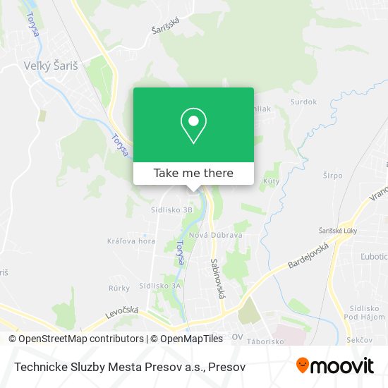 Technicke Sluzby Mesta Presov a.s. map