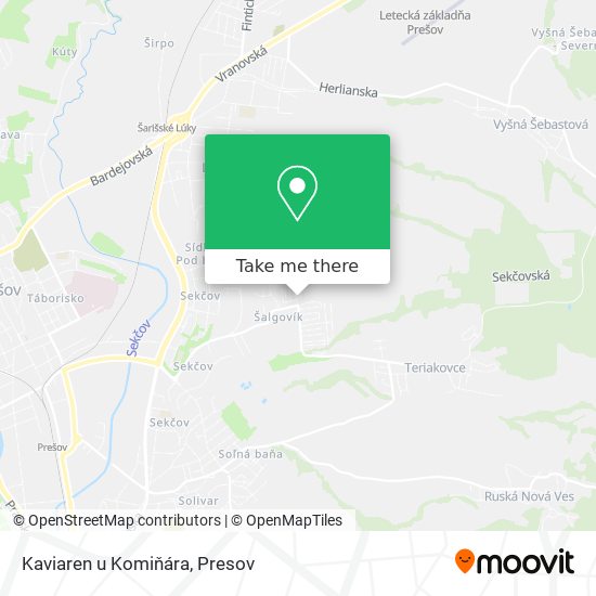 Kaviaren u Komiňára map