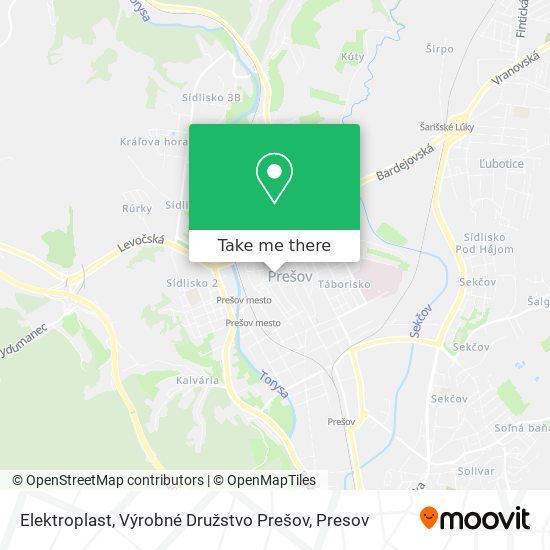 Elektroplast, Výrobné Družstvo Prešov map