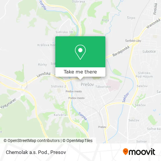Chemolak a.s. Pod. map