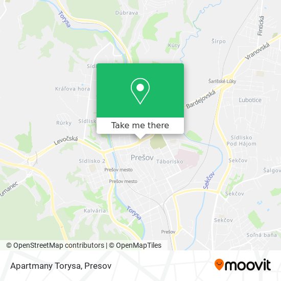 Apartmany Torysa map