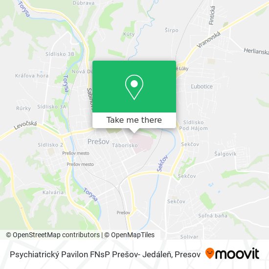 Psychiatrický Pavilon FNsP Prešov- Jedáleň map