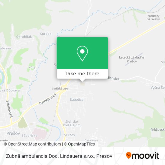 Zubnã ambulancia Doc. Lindauera s.r.o. map