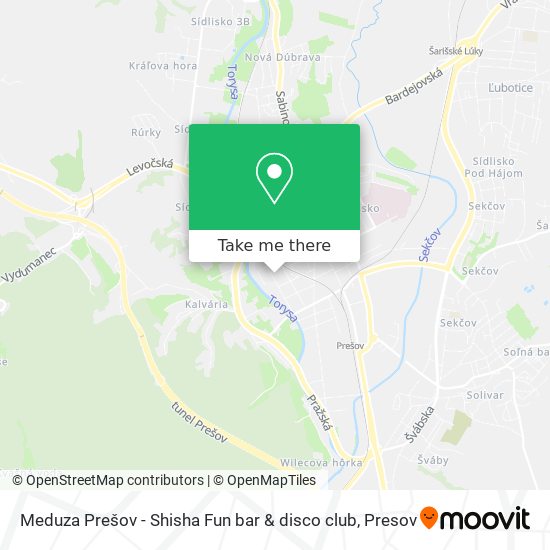 Meduza Prešov - Shisha Fun bar & disco club map