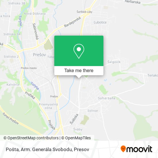 Pošta, Arm. Generála Svobodu map