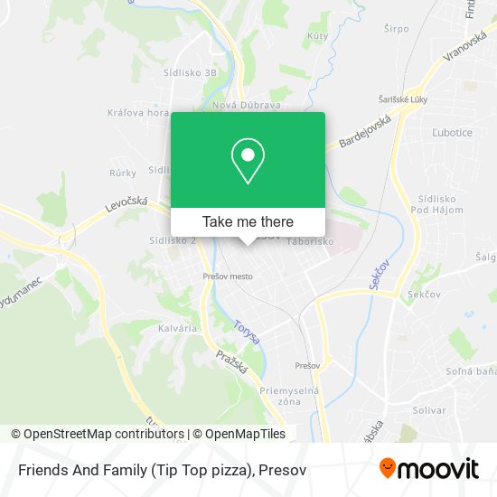 Friends And Family (Tip Top pizza) map