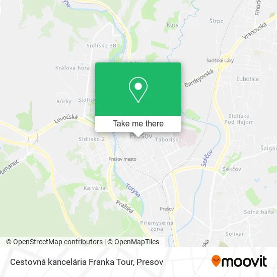Cestovná kancelária Franka Tour map