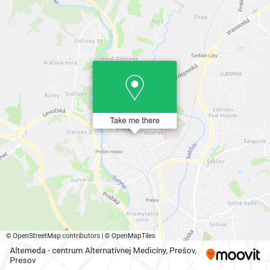 Altemeda - centrum Alternatívnej Medicíny, Prešov map