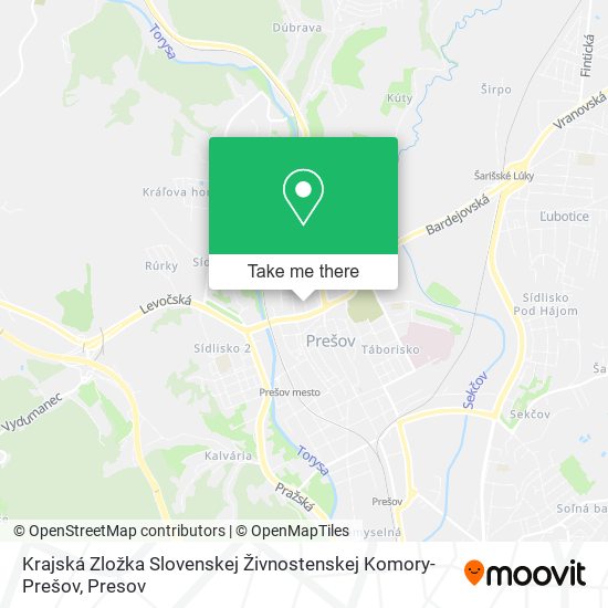 Krajská Zložka Slovenskej Živnostenskej Komory-Prešov map