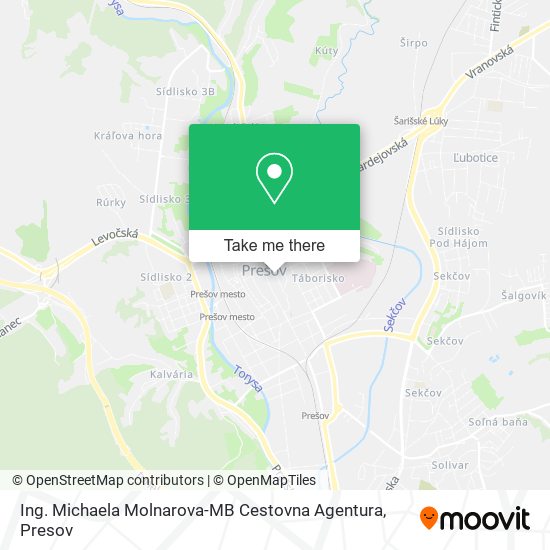 Ing. Michaela Molnarova-MB Cestovna Agentura map