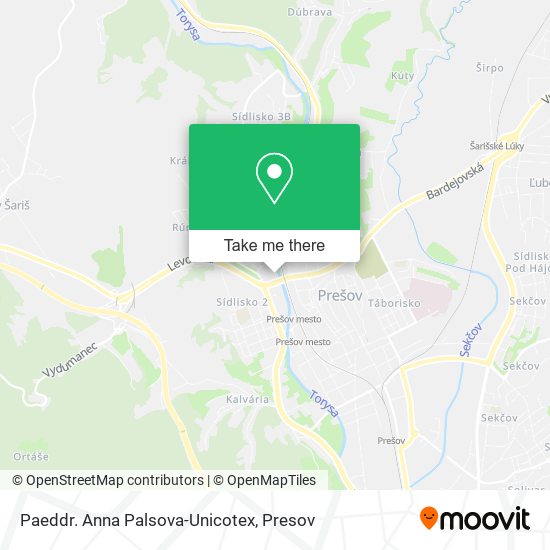 Paeddr. Anna Palsova-Unicotex map