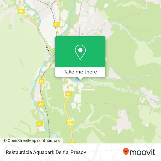 Reštaurácia Aquapark Delňa map