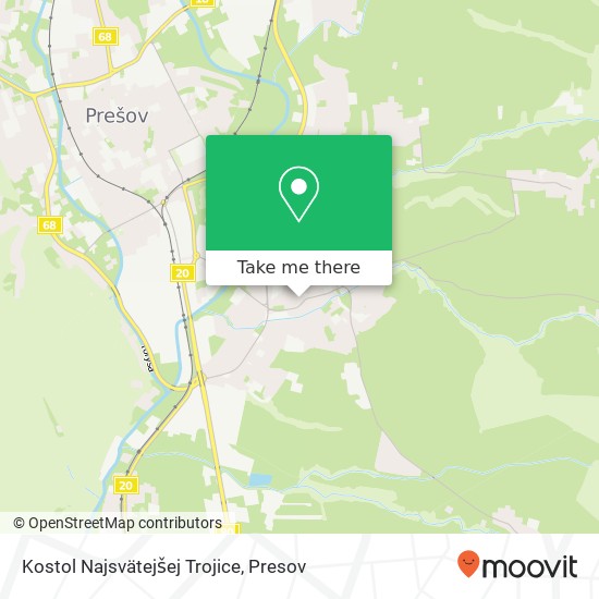 Kostol Najsvätejšej Trojice map