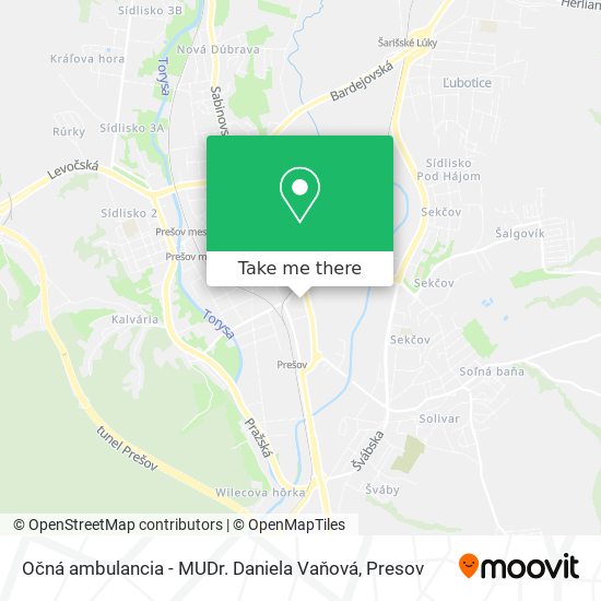 Očná ambulancia - MUDr. Daniela Vaňová map