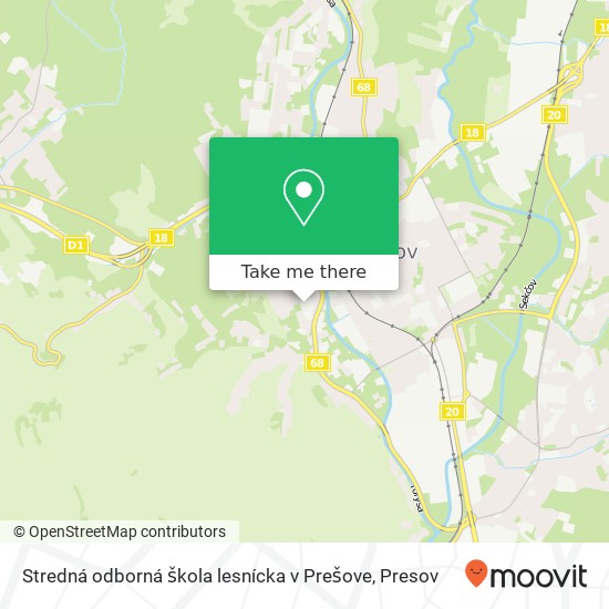 Stredná odborná škola lesnícka v Prešove map