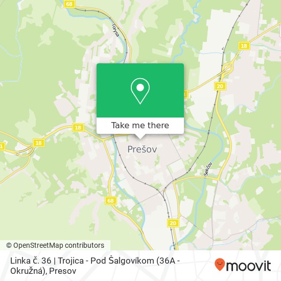 Linka č. 36 | Trojica - Pod Šalgovíkom (36A - Okružná) map