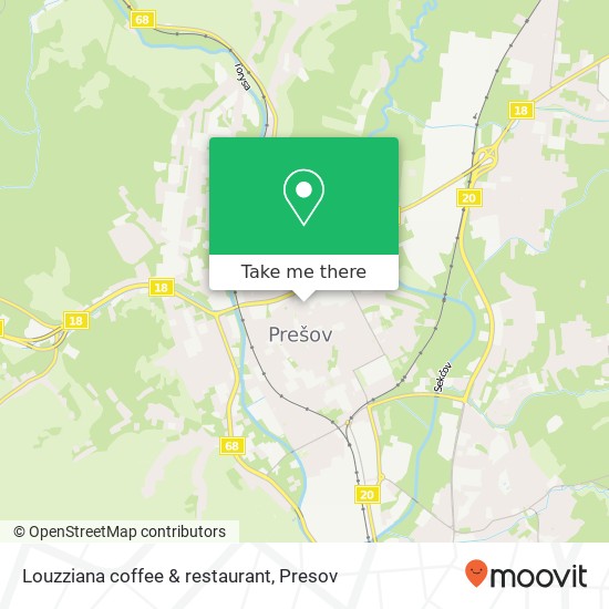 Louzziana coffee & restaurant map