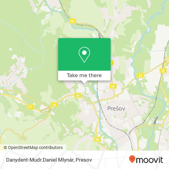 Danydent-Mudr.Daniel Mlynár map