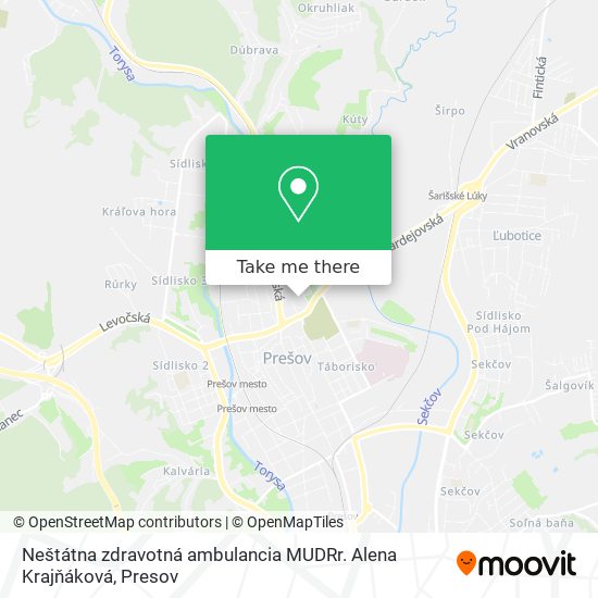 Neštátna zdravotná ambulancia MUDRr. Alena Krajňáková map