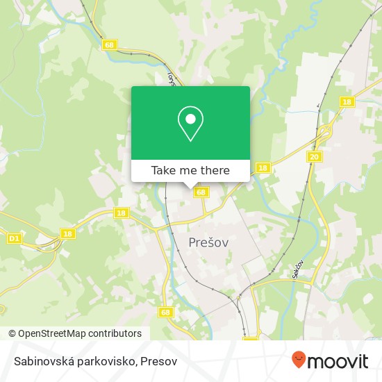 Sabinovská parkovisko map