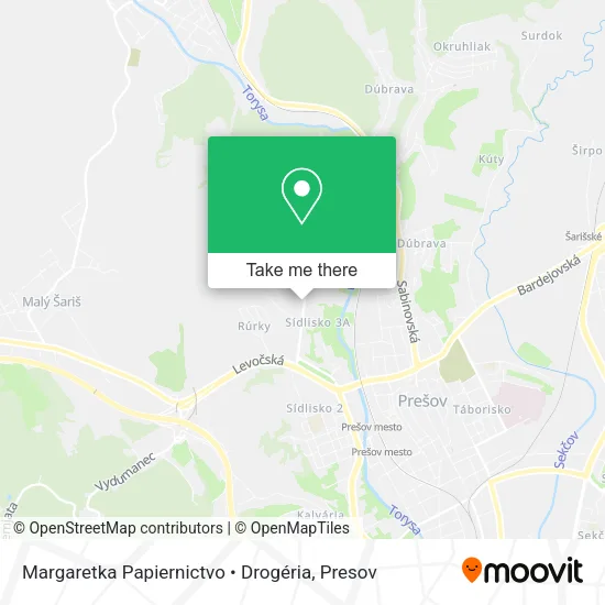 Margaretka Papiernictvo • Drogéria map