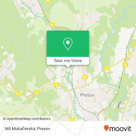 Mš Mukačevská map