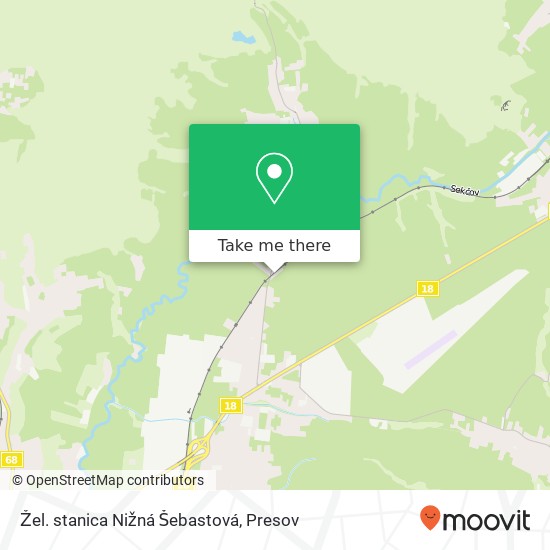 Žel. stanica Nižná Šebastová map