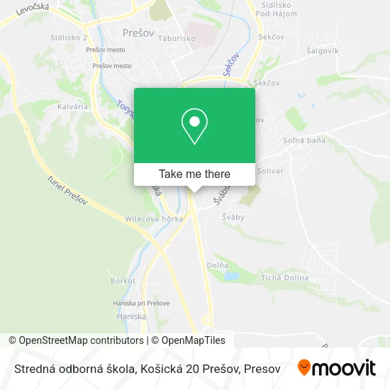 Stredná odborná škola, Košická 20 Prešov map