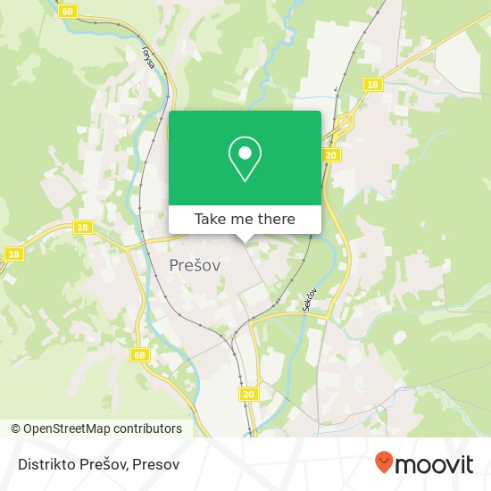 Distrikto Prešov map