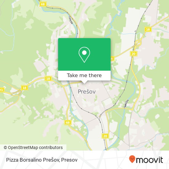 Pizza Borsalino Prešov map