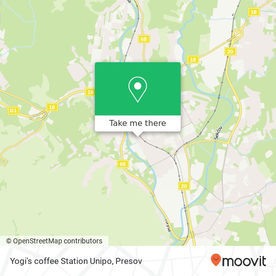 Yogi's coffee Station Unipo, 17. novembra 5 080 01 Prešov map