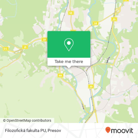 Filozofická fakulta PU map