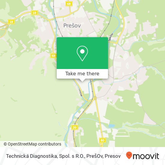 Technická Diagnostika, Spol. s R.O., PrešOv map