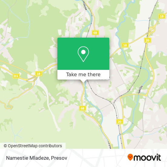 Namestie Mladeze map