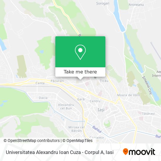 Universitatea Alexandru Ioan Cuza - Corpul A map