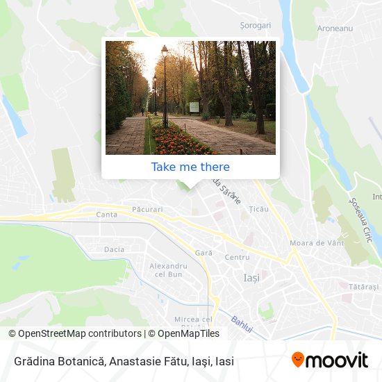 Grădina Botanică, Anastasie Fătu, Iaşi map