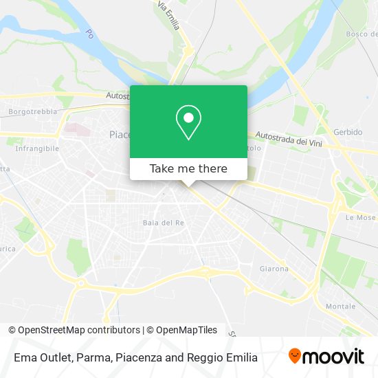 How to get to Ema Outlet in Piacenza by Bus or Train?